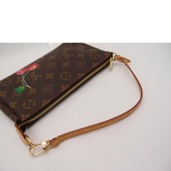 47322 4 Louis Vuitton Pochette Accessoire Monogram Cherry Shoulder Bag Brown