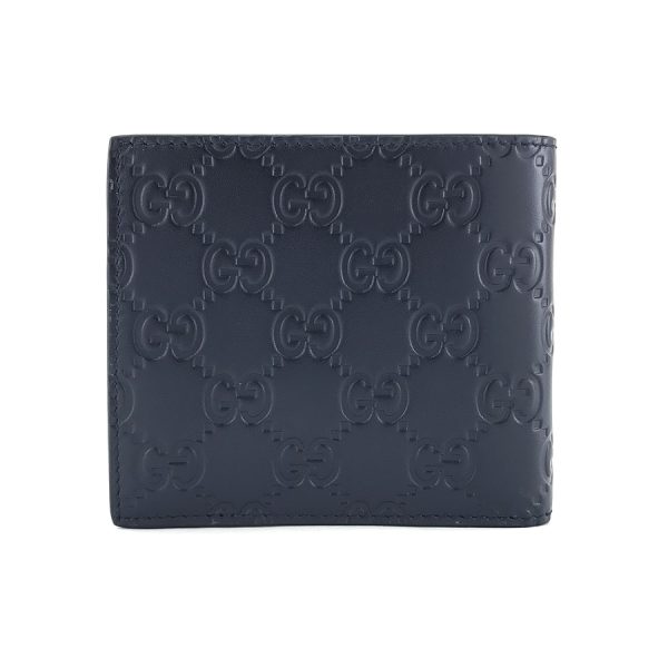 473922 cwc1n 4009 02 Gucci Wallet Bifold GG Pattern Leather Navy