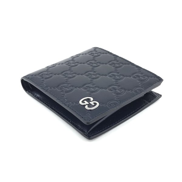 473922 cwc1n 4009 03 Gucci Wallet Bifold GG Pattern Leather Navy