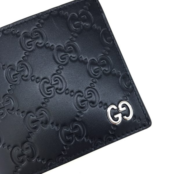 473922 cwc1n 4009 06 Gucci Wallet Bifold GG Pattern Leather Navy