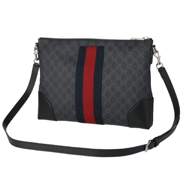 474139k5icn1095 2 Gucci GG Supreme Messenger Bag Black