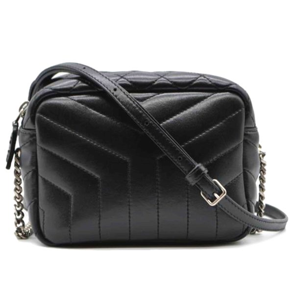 47689 1 Saint Laurent Lulu Bowling Mini Chain Leather Shoulder Noir