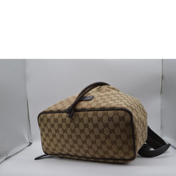 47818 4 Gucci Canvas Leather Backpack Brown