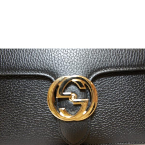 47865 6 Gucci Interlocking G Chain Shoulder Bag Black