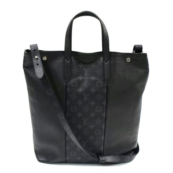 48069 1 Louis Vuitton City Tote Taigarama Leather Black