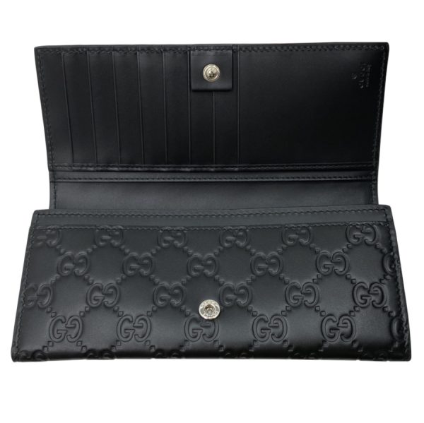 481717 1000 05 Gucci Wallet Continental Wallet Dorian Signature Leather Black