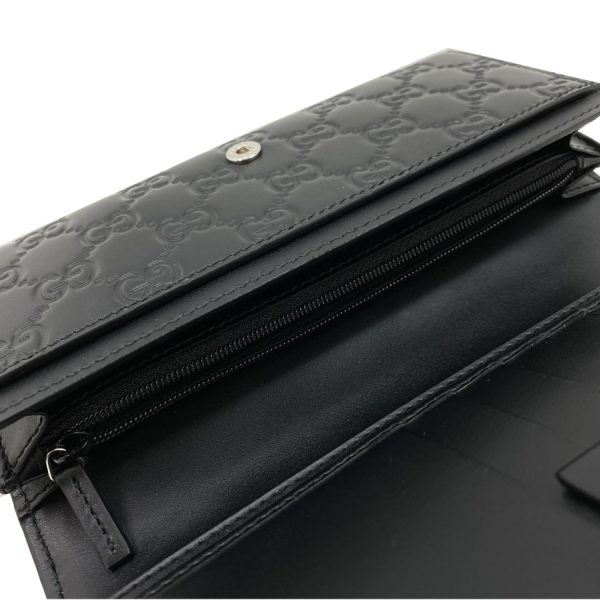 481717 1000 06 Gucci Wallet Continental Wallet Dorian Signature Leather Black