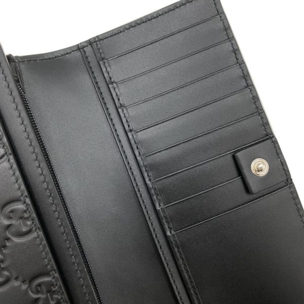 481717 1000 07 Gucci Wallet Continental Wallet Dorian Signature Leather Black