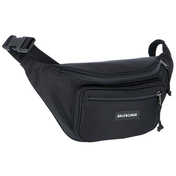 4823899ty451000 Balenciaga Explorer Nylon Belt Bag Black