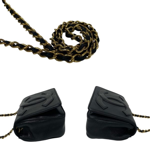 482l242485868 6 Chanel Decacoco Leather Chain Mini Shoulder Bag Black