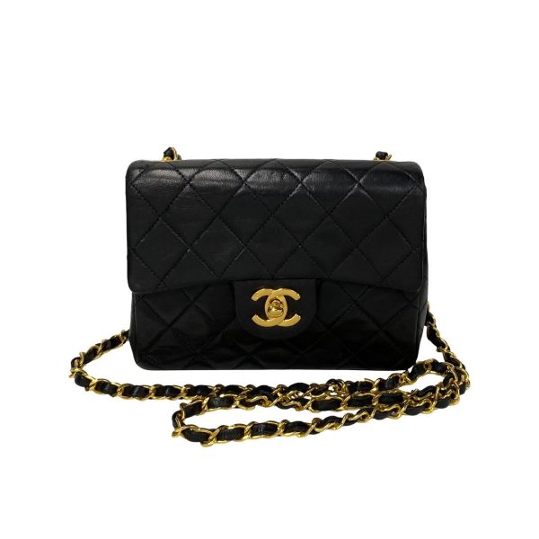 482l242512868 2 Chanel Matelasse Lambskin Chain Mini Shoulder Bag Black