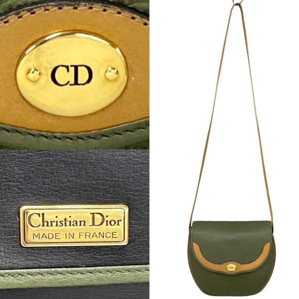 483l242034548 4 Christian Dior Logo Hardware Leather Mini Shoulder Bag Khaki