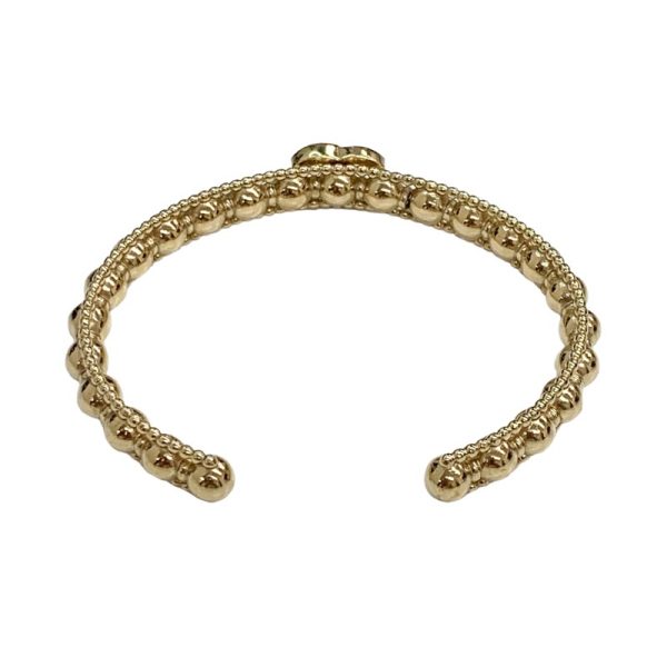 4847 3 Chanel Cuff Coco Mark Rhinestone Bangle Gold