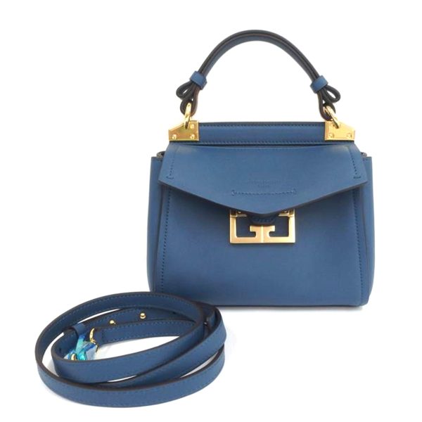 48497 1 Givenchy Leather 2WAY Hand Bag Blue