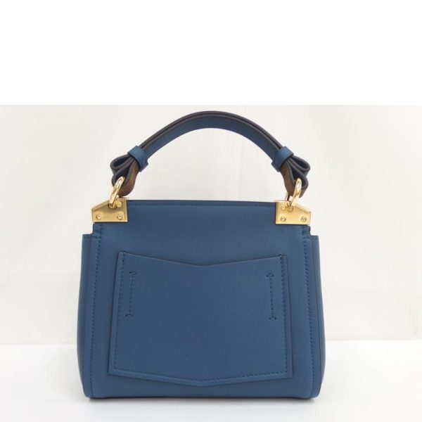 48497 2 Givenchy Leather 2WAY Hand Bag Blue