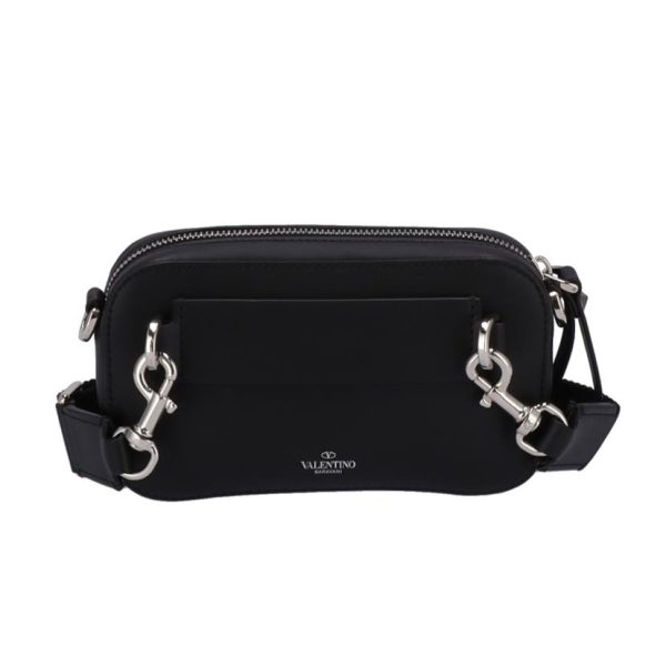 48890 2 Valentino Leather Pochette Body Bag Black