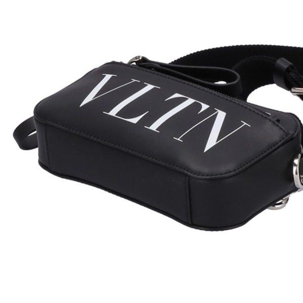 48890 3 Valentino Leather Pochette Body Bag Black