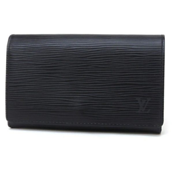 49203 1 Louis Vuitton Bifold Wallet Portefeuille Epi Black