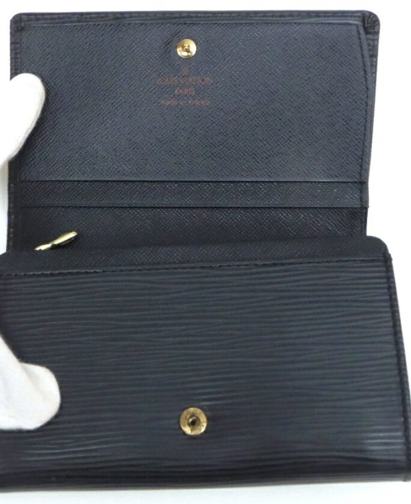 49203 4 Louis Vuitton Bifold Wallet Portefeuille Epi Black