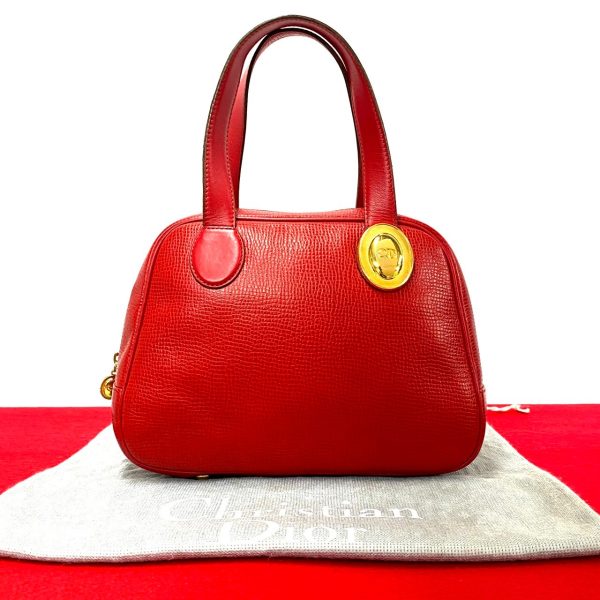 493a243105966 1 Christian Dior Mini Boston Bag Leather Red