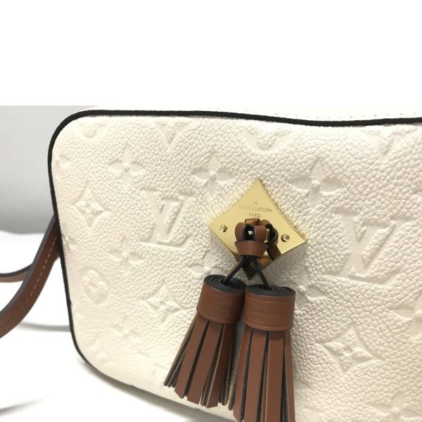 49402 7 Louis Vuitton Saintonge Empreinte Handbag White