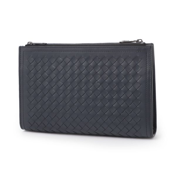 496418 vq13104 Bottega Veneta Clutch Bag Document Case Blue