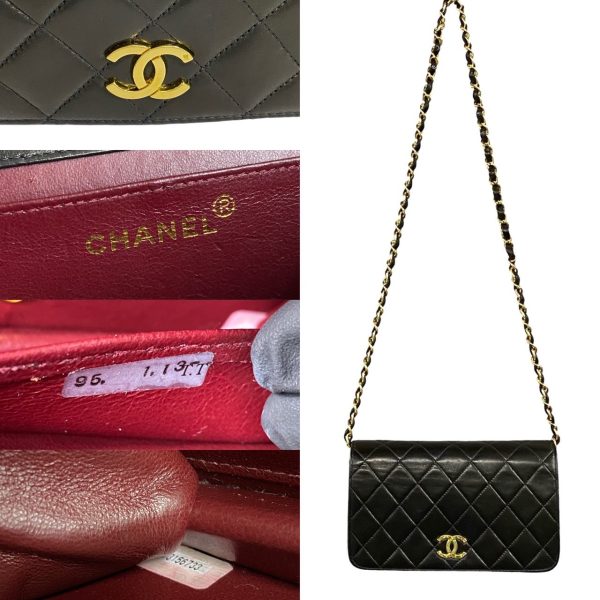 497a243419092 4 Chanel Matelasse Full Flap Lambskin Chain Mini Shoulder Bag Black