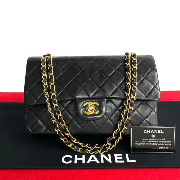 497a243443950 1 Chanel Matelasse Lambskin Chain Shoulder Bag Black