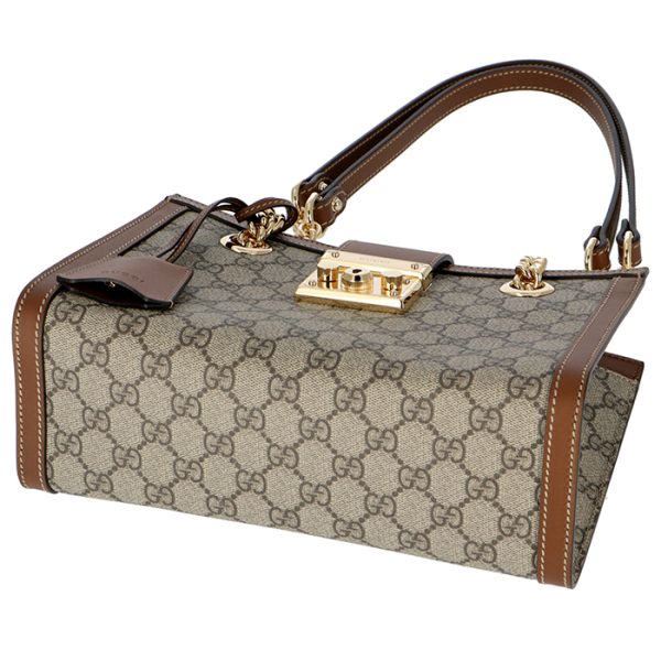 498156khnkg8534 3 Gucci Padlock GG Small Shoulder Bag Brown Beige