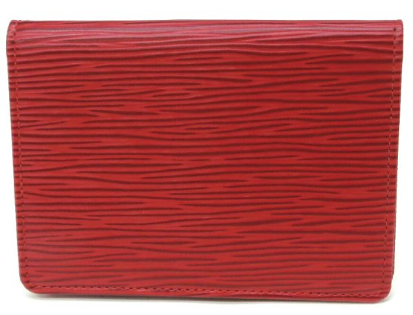 49972 2 Louis Vuitton Card Case Porte De Carte Vertical Epi Red