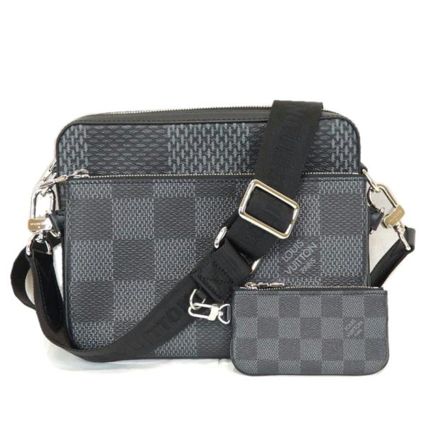 49992 1 Louis Vuitton Trio Damier Messenger Graphite Bag Gray