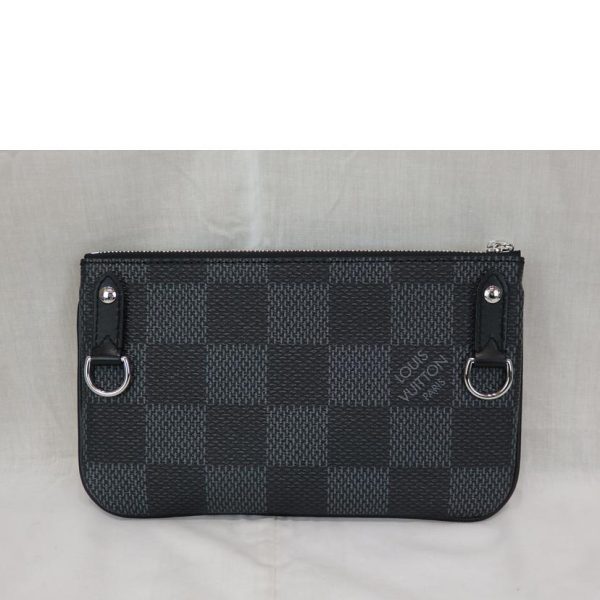 49992 5 Louis Vuitton Trio Damier Messenger Graphite Bag Gray