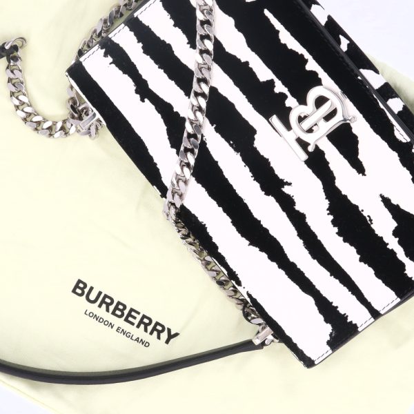 4b b16 00113 12 Burberry Genuine Leather Chain Shoulder Bag Black