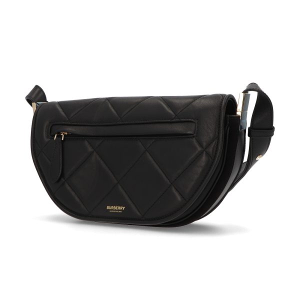 4b b16 00116 04 Burberry Leather Shoulder Bag Black