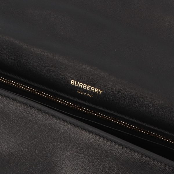 4b b16 00116 10 Burberry Leather Shoulder Bag Black