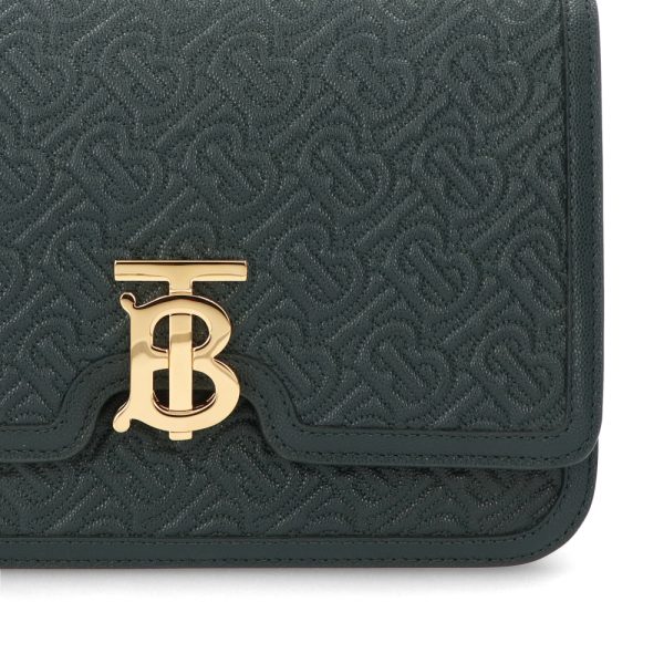 4b b16 00117 10 Burberry Chain Leather Shoulder Bag Green