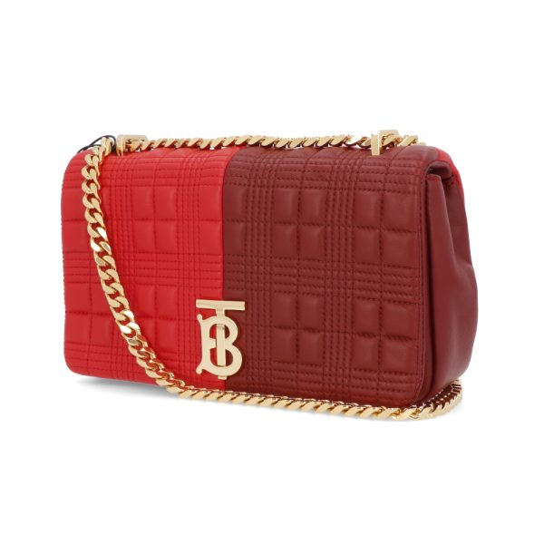 4b b16 00118 05 Burberry Chain Leather Shoulder Bag Red