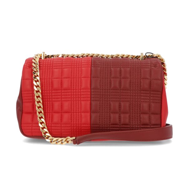 4b b16 00118 07 Burberry Chain Leather Shoulder Bag Red