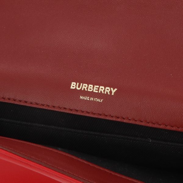 4b b16 00118 10 Burberry Chain Leather Shoulder Bag Red