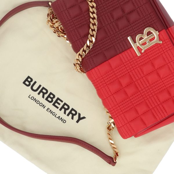 4b b16 00118 12 Burberry Chain Leather Shoulder Bag Red