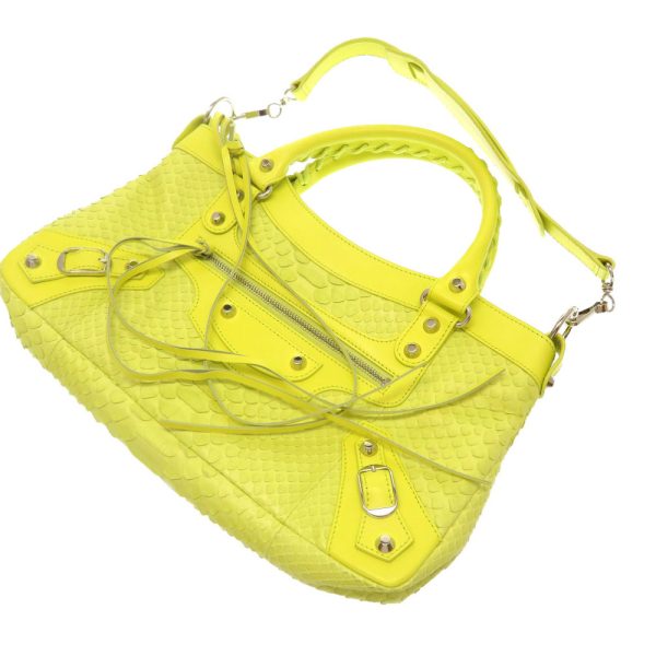 4b0073asez5 3 Balenciaga The First Python Handbag Yellow