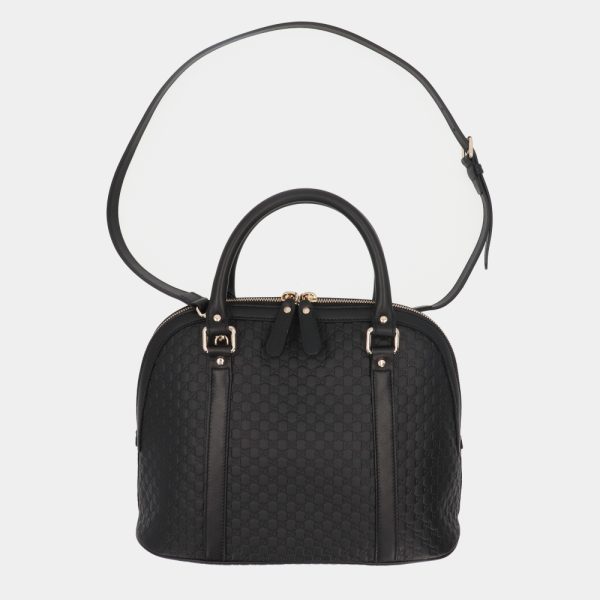 4guc16 00029 06 Gucci Guccisima Leather Micro 2 Way Shoulder Bag Black