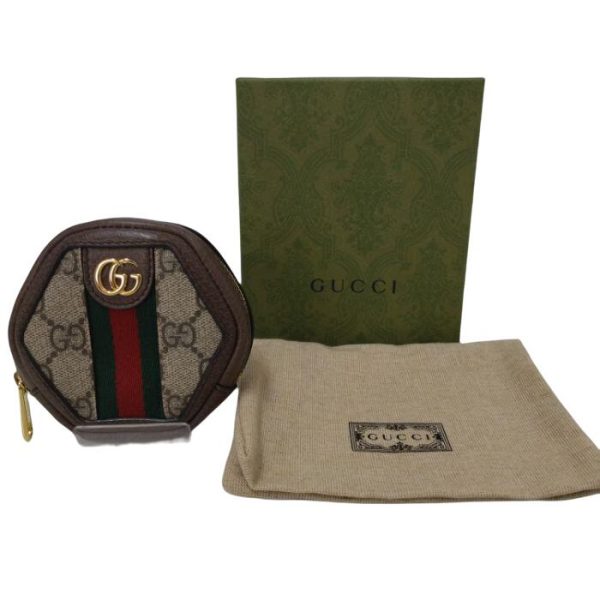 5 1 Gucci Sherry Line Coin Case Hexagonal GG Brown