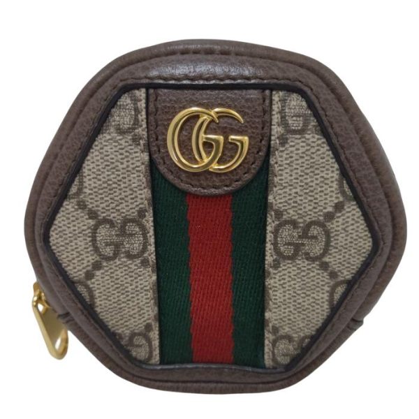 5 2 Gucci Sherry Line Coin Case Hexagonal GG Brown