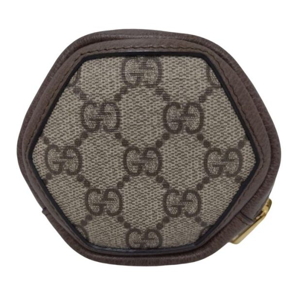 5 3 Gucci Sherry Line Coin Case Hexagonal GG Brown