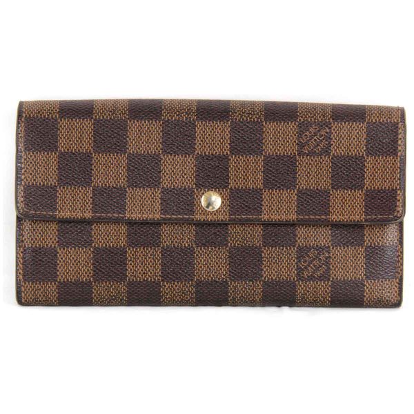 5004240308330t 1 Louis Vuitton Portefeuille Sara Long Wallet Damier Canvas