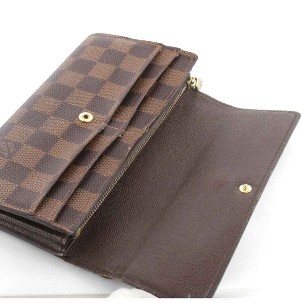 5004240308330t 10 Louis Vuitton Portefeuille Sara Long Wallet Damier Canvas