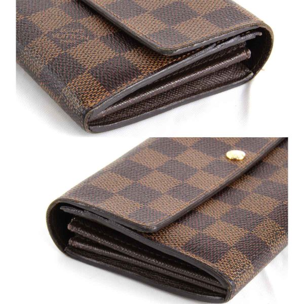 5004240308330t 3 Louis Vuitton Portefeuille Sara Long Wallet Damier Canvas