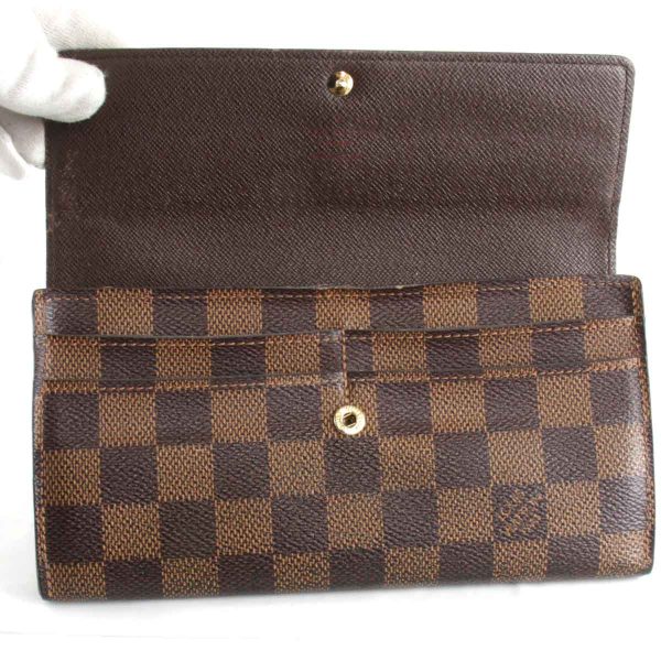 5004240308330t 5 Louis Vuitton Portefeuille Sara Long Wallet Damier Canvas