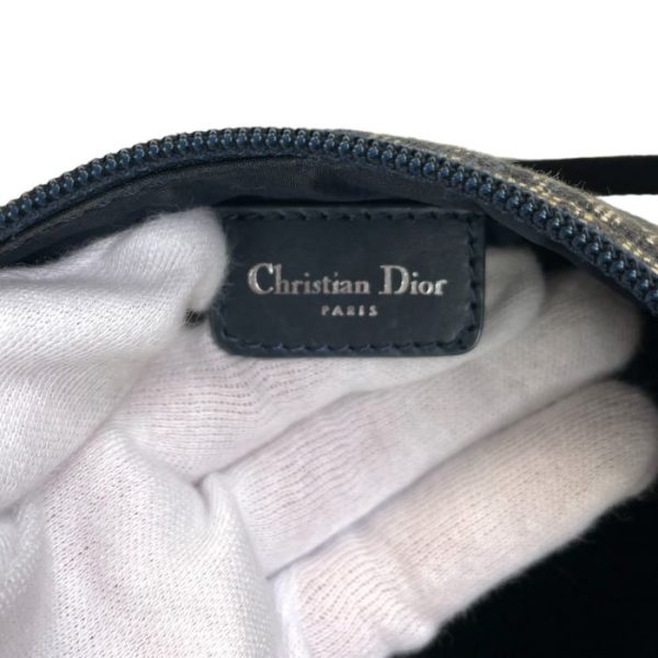 504 7 Christian Dior Trotter Leather Shoulder Bag Navy